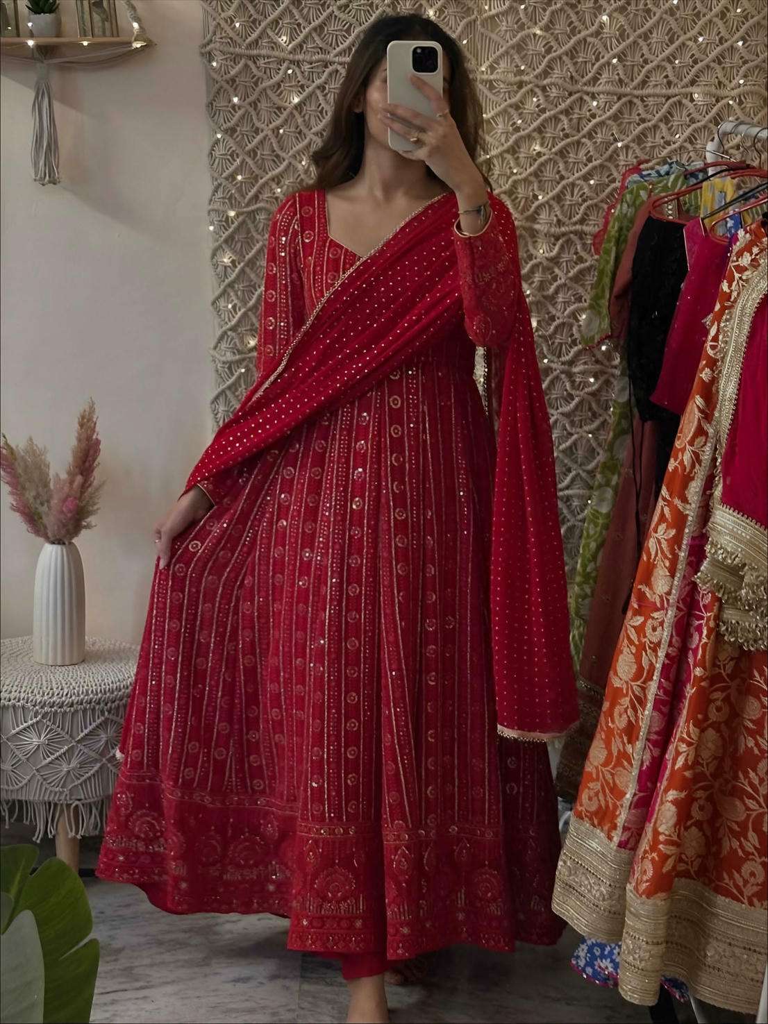 TD-6101 BY ASLIWHOLESALE DESIGNER PURE FAUX GEORGETTE EMBROIDERY DRESSES-00235