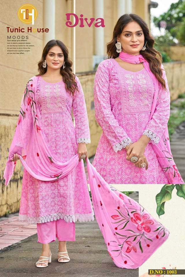 TUNIC HOUSE DIVA PURE COTTON PRINTED DRESSES -00074
