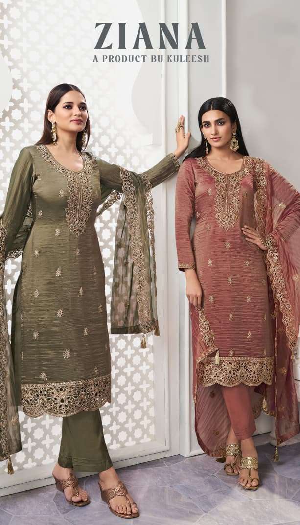 VINAY FASHION KULEESH ZIANA 77551 TO 77554 SERIES PURE SILK EMBROIDERY DRESSES-00028