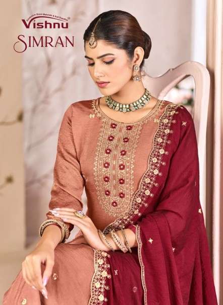 VISHNU SIMRAN 57001 TO 57010 SERIES CRUSH EMBROIDERY DRESSES-11