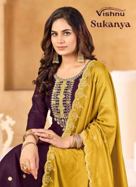 VISHNU SUKANYA 58001 TO 58012 SERIES PURE VICHITRA SILK DRESSES-00011