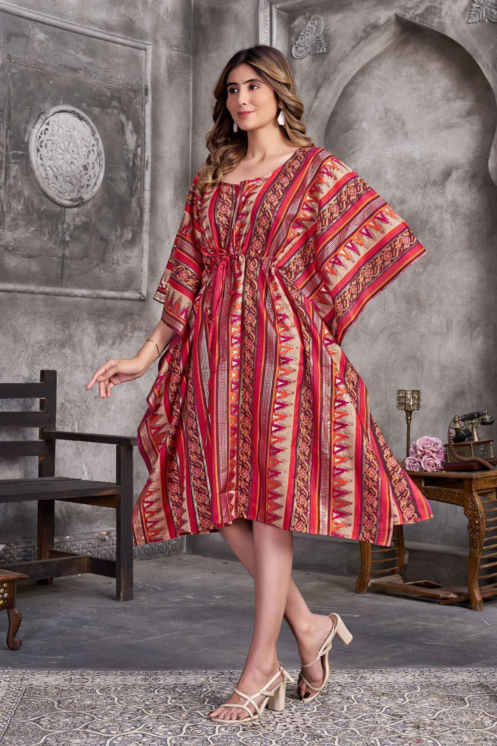 VOUCH FASHION KAFTAN PURE MUSLIN PRINTED PAKISTANI KAFATANS-00028