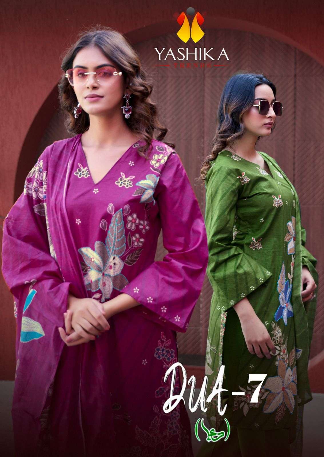 YASHIKA TRENDS DUA VOL-07 7001 TO 7008 SERIES PURE COTTON PRINTED PAKISTANI DRESSES-00062