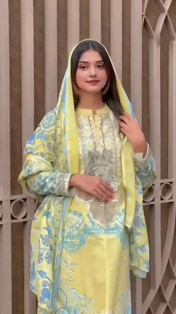 YD-025 BY ASLIWHOLESALE DESIGNER PURE MUSLIN COTTON PRINTED PAKISTANI DRESSES-00104