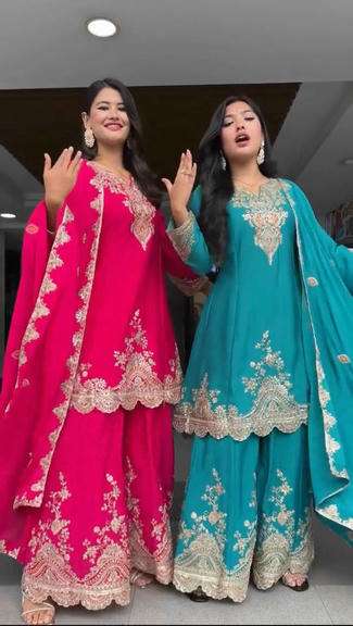 YD-044 BY ASLIWHOLESALE DESIGNER PURE GEORGETTE EMBROIDERY DRESSES-00242