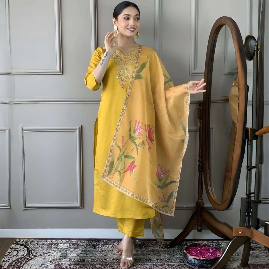 YD-D6P BY ASLIWHOLESALE DESIGNER PURE RAYON COTTON EMBROIDERY DRESSES-00104