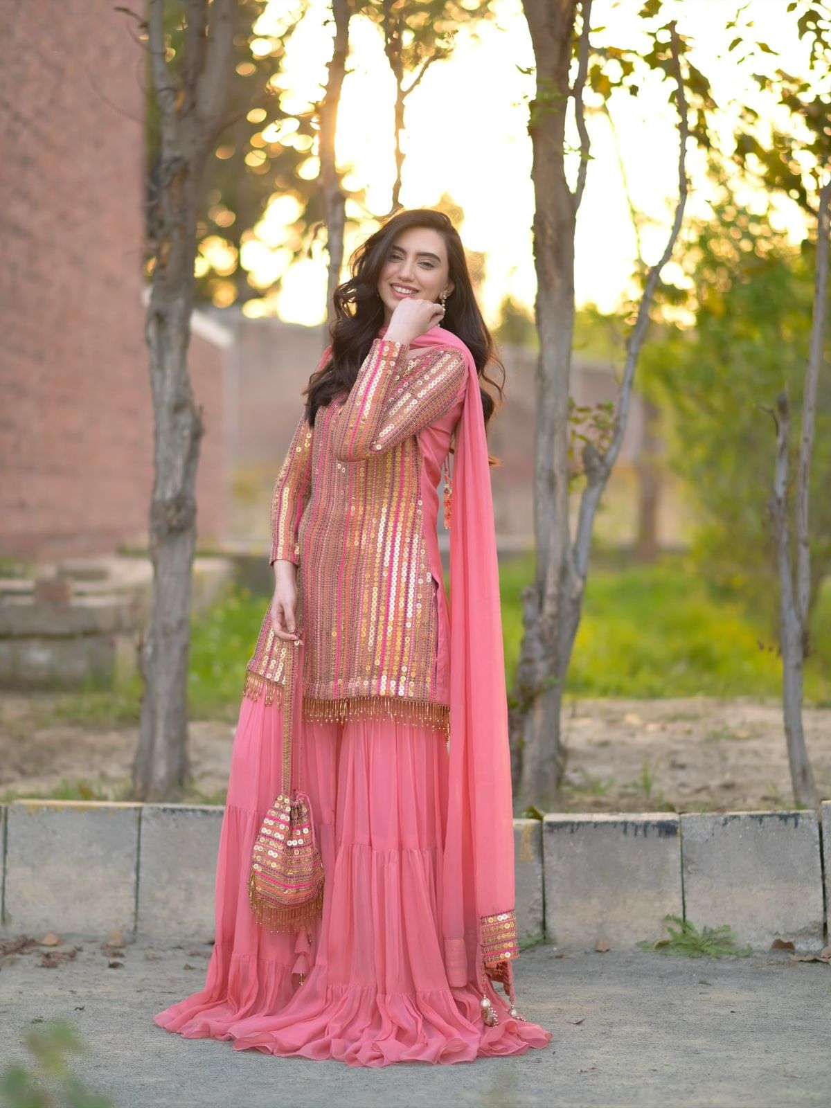 ZC-8004 BY ASLIWHOLESALE DESIGNER PURE FAUX GEORGETTE EMBROIDERY DRESSES-00267