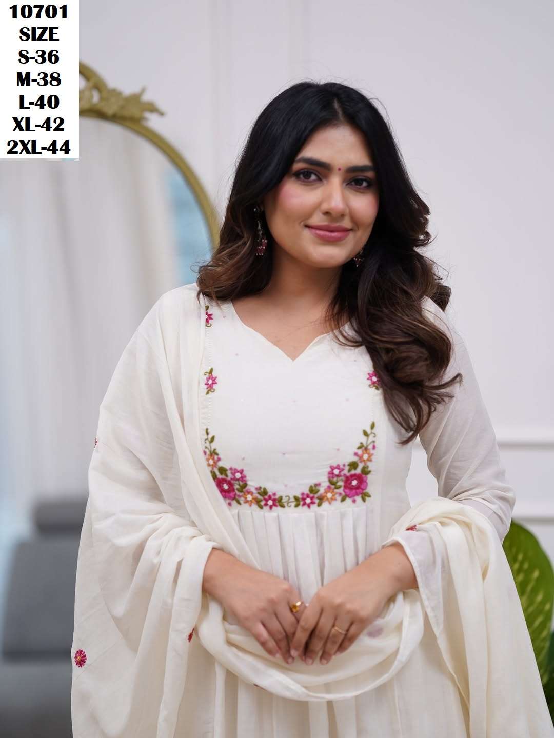 10701 SERIES BY ASLIWHOLESALE CHANDERI SILK ANARKALI SUITS - 00095