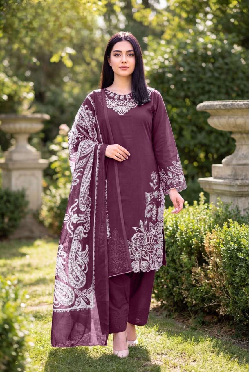 1396 SERIES BY ASLIWHOLESALE HEAVY COTTON EMBROIDERY SUITS - 00318