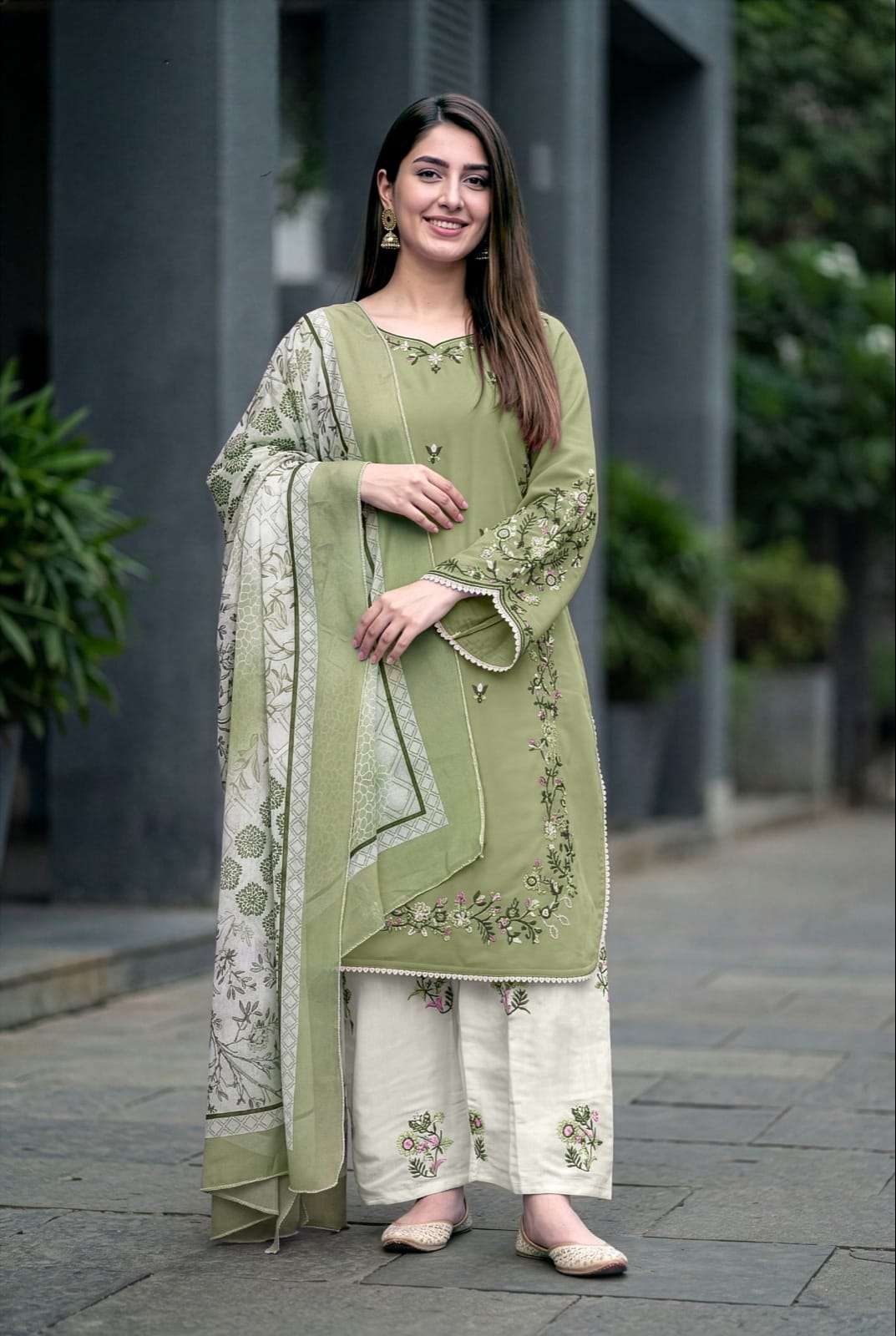 1406 SERIES BY ASLIWHOLESALE GEORGETTE STITCHED SUIT WITH DUPTTA-00318