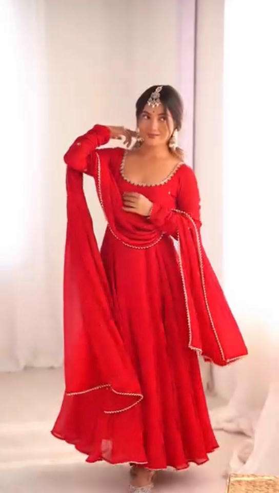 1527 HIT COLOUR BY ASLIWHOLESALE DESIGNER FAUX GEORGETTE ANARKALI SUIT- 00241