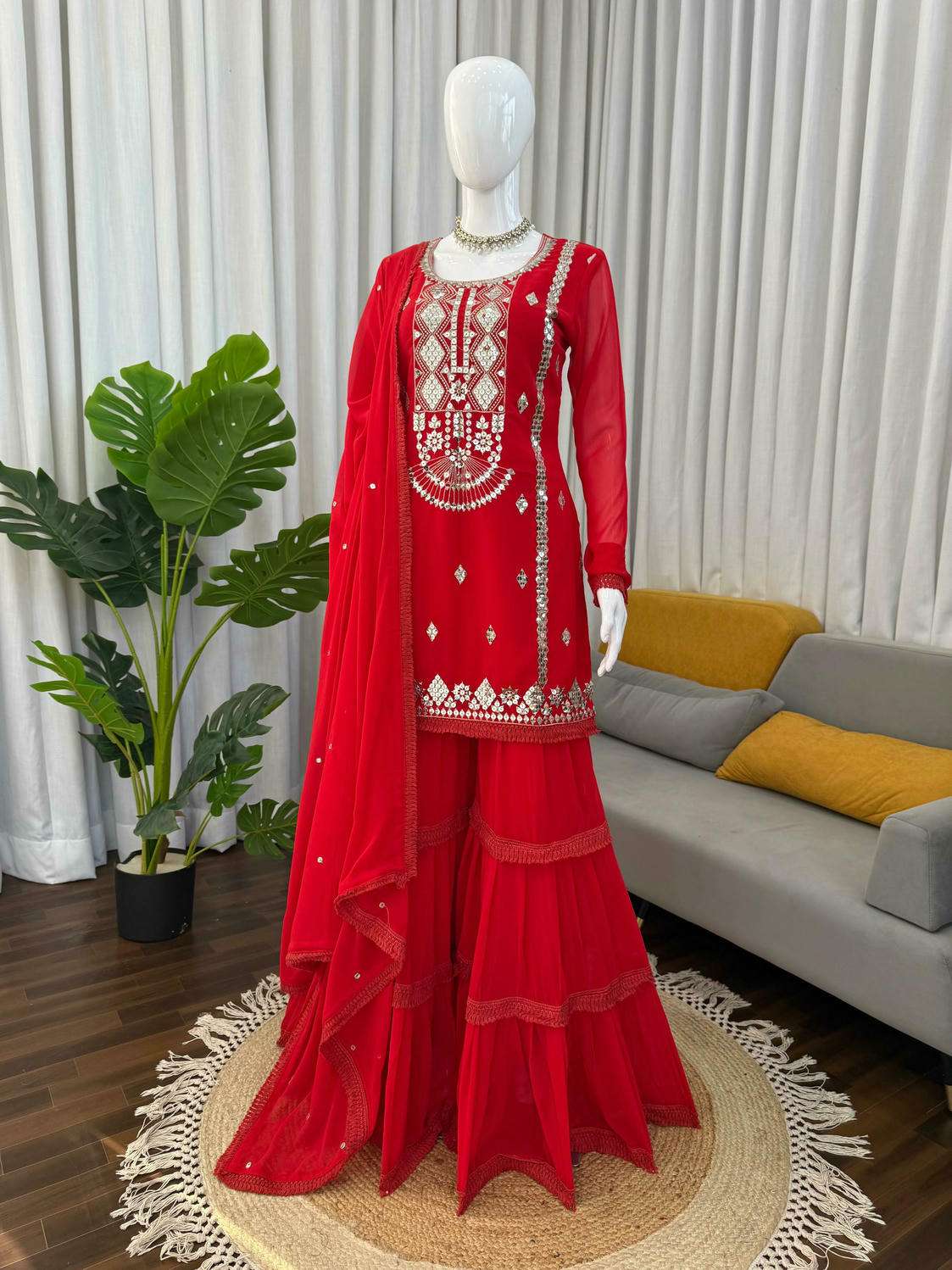 1572 HIT COLOUR BY ASLIWHOLESALE FAUX GEORGETTE SHARARA SUIT FOR WEDDING - 00241
