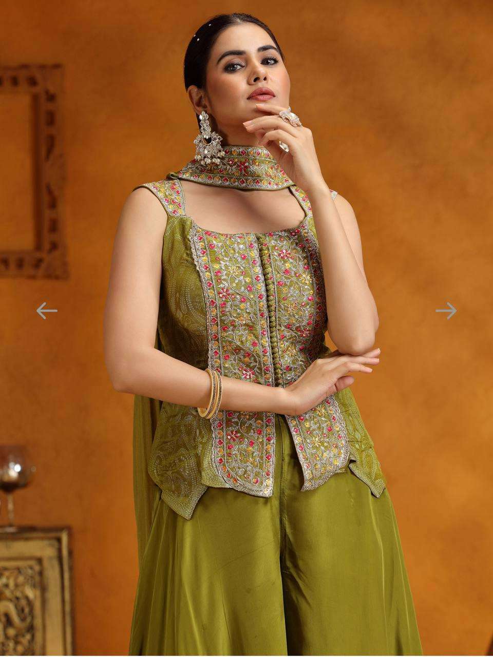 16 DESIGN BY ASLIWHOLESALE CHINON EMBROIDERY LEHENGAS - 00287