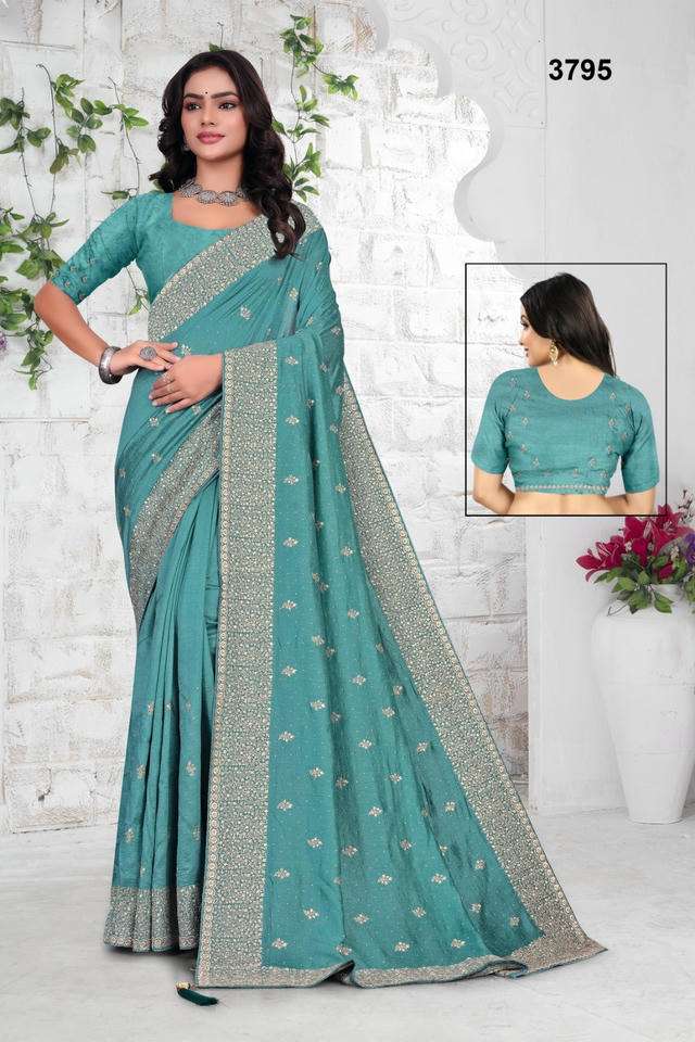 2759 COLOUR VOL-2 BY ASLIWHOLESALE CRUNCHY EMBROIDERY SAREES-00103