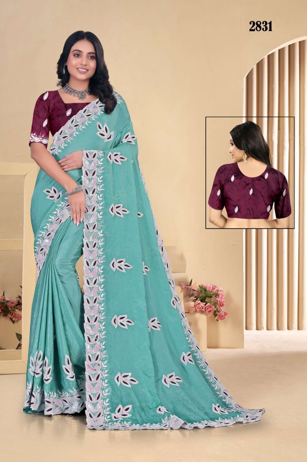 2831 COLOYR BY ASLIWHOLESALE CRUSH PRINTED SAREES - 00103