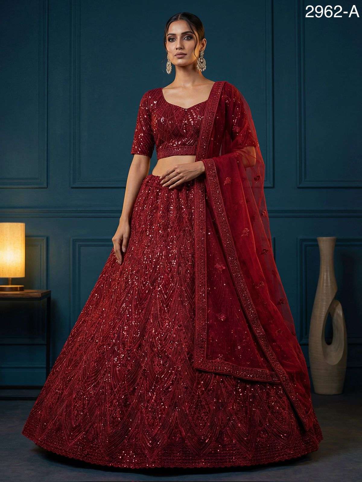 2962 HIT COLOUR BY ASLIWHOLESALE NET EMBROIDERY LEHENGAS-00130