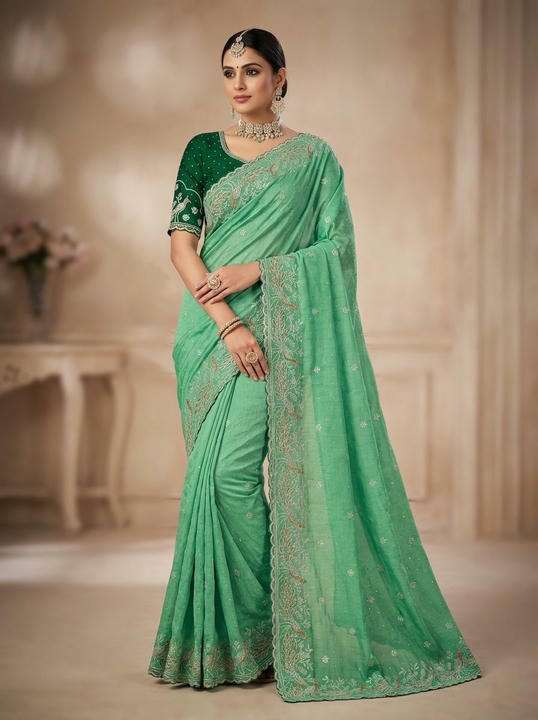 3785 COLOUR BY ASLIWHOLESALE VICHITRA SILK EMBROIDERY SAREES-00103