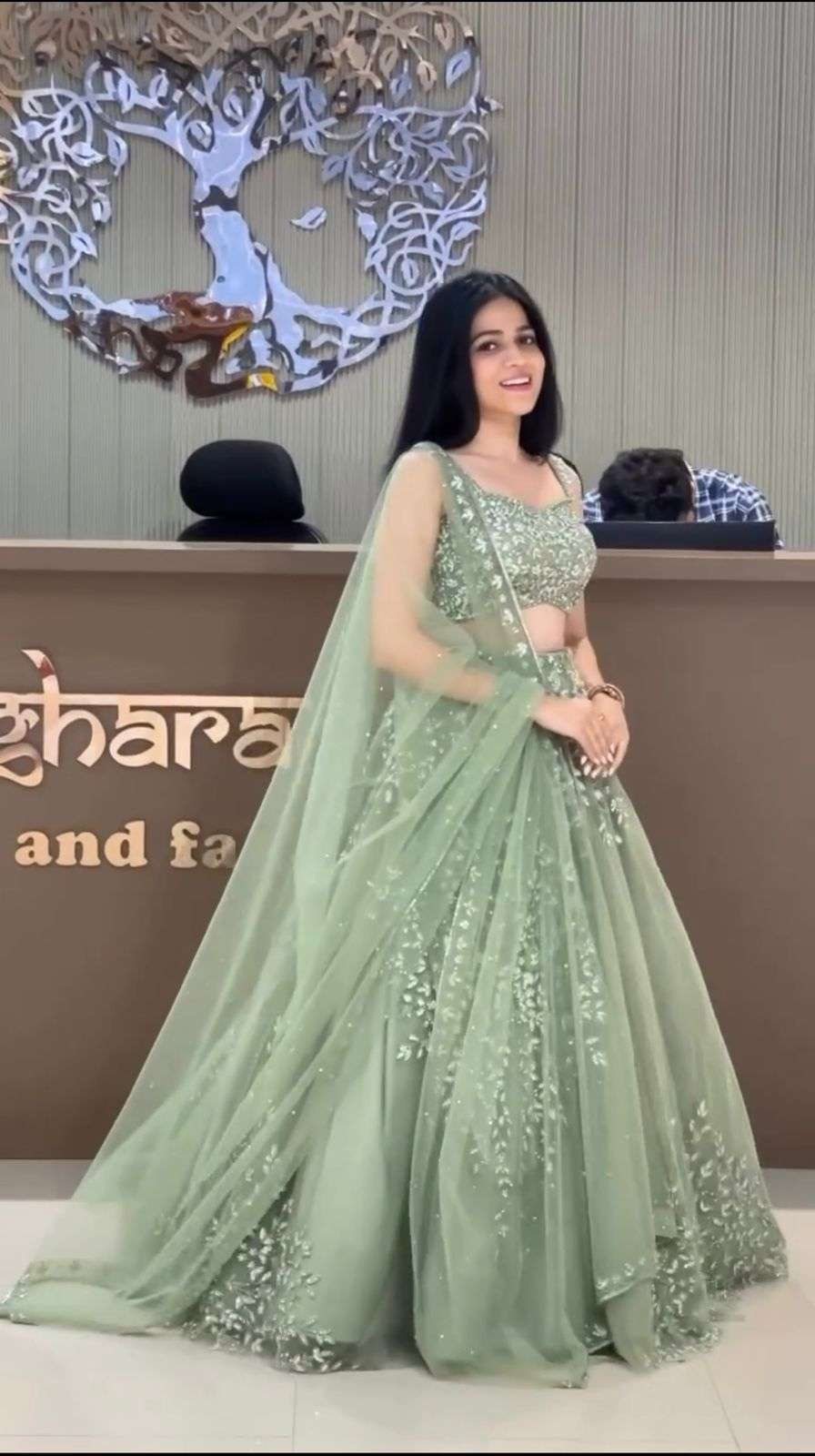 391 HIT COLOUR BY ASLIWHOLESALE NET EMBROIDERY LEHENGAS-00246