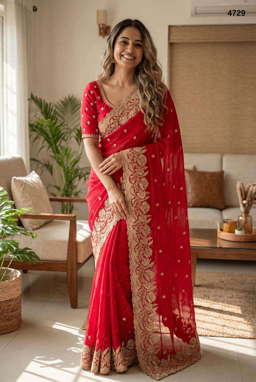 4729 COLOUR BY ASLIWHOLESALE DESIGNER FENDY SILK EMBROIDERY SAREES-00103