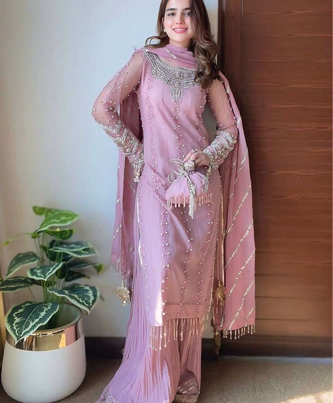 5276 HIT COLOUR BY ASLIWHOLESALE DESIGNER PURE FAUX GEORGETTE EMBROIDERY PRINTED DRESSES-00262