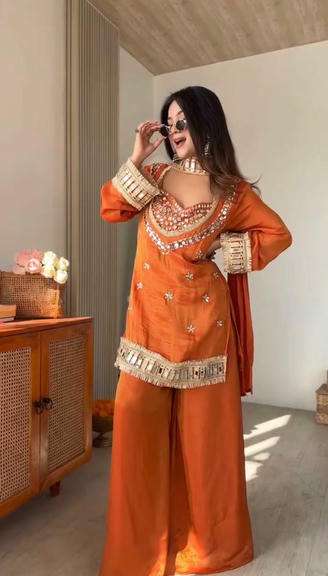 5326 HIT COLOUR BY ASLIWHOLESALE FENDY SILK EMBROIDERY SHARARA SUITS - 00262