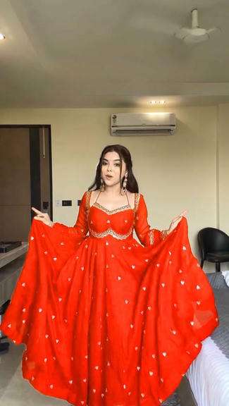 5924 HIT COLOUR BY ASLIWHOLESALE DESIGNER FAUX GEORGETTE EMBROIDERY DRESSES-00242