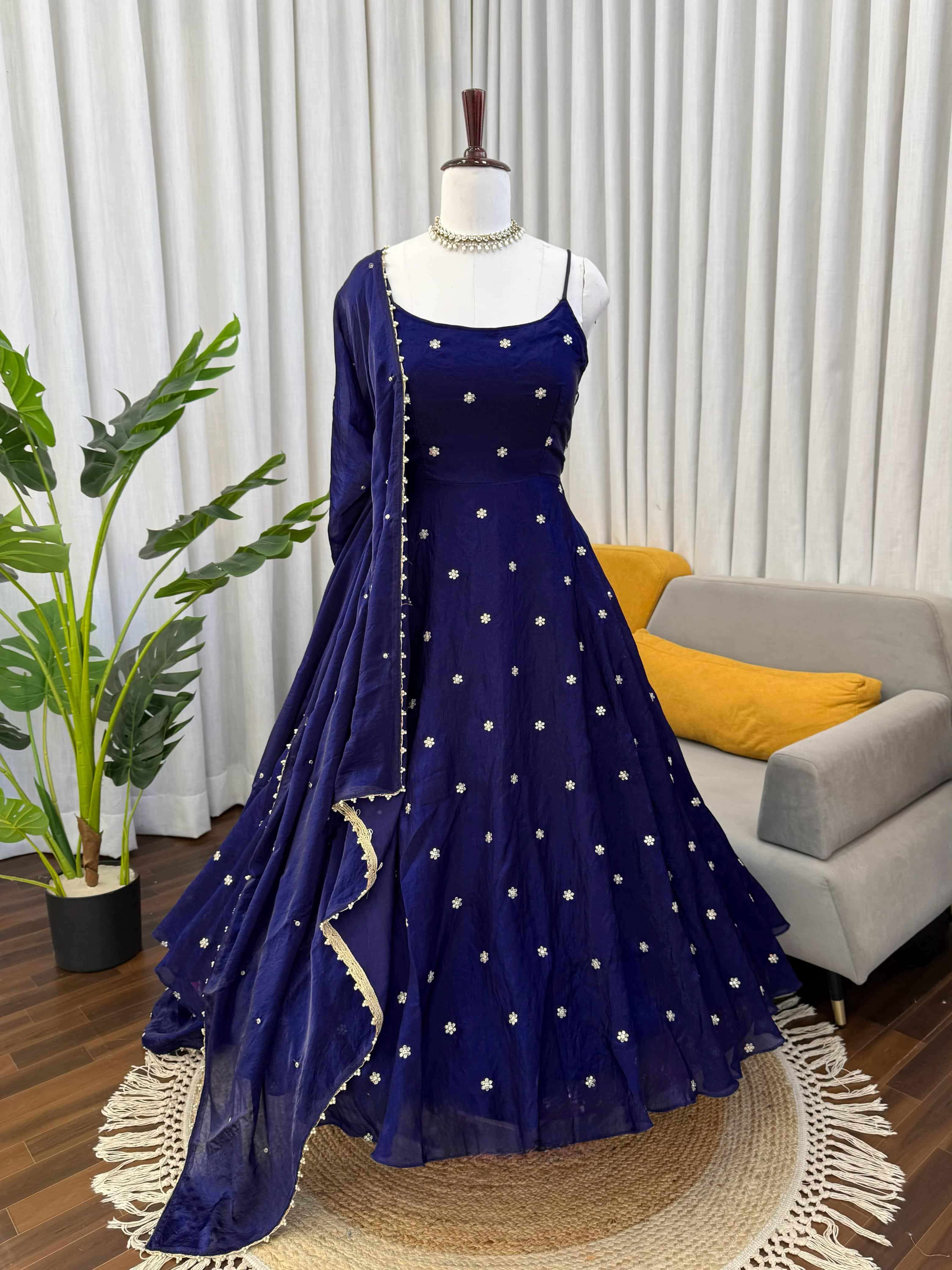 5972 HIT COLOUR BY ASLIWHOLESALE FANDY SILK ANARKALI SUIT WITH DUPTTA-00242