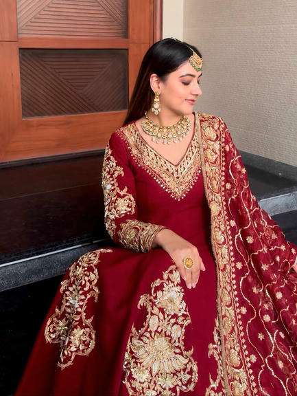 5973 HIT COLOUR BY ASLIWHOLESALE FAUX GEORGETTE ANARKALI SUIT WITH DUPATTA - 00242