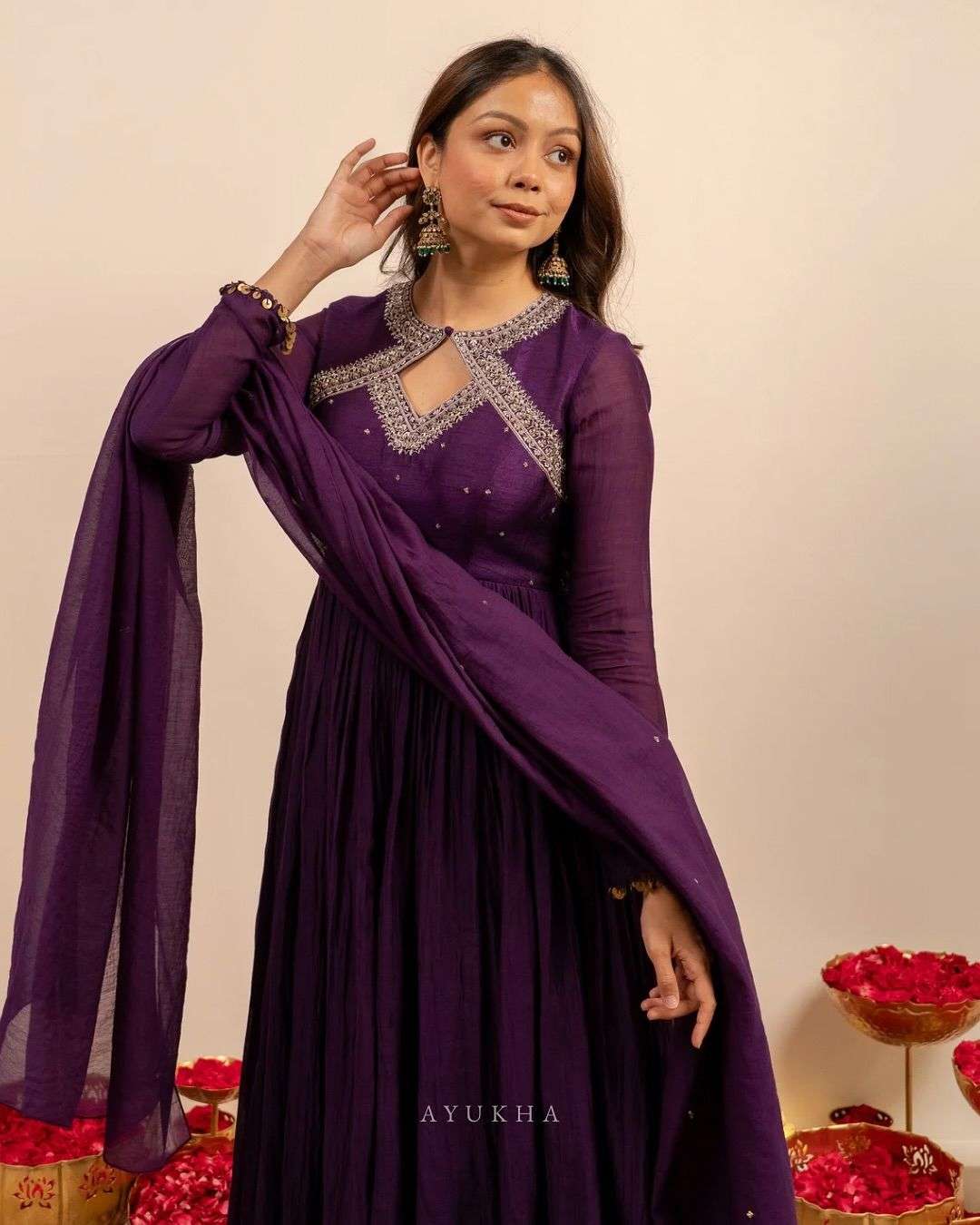 5975 HIT COLOUR BY ASLIWHOLESALE VICHITRA SILK ANARKALI DRESSES-00242