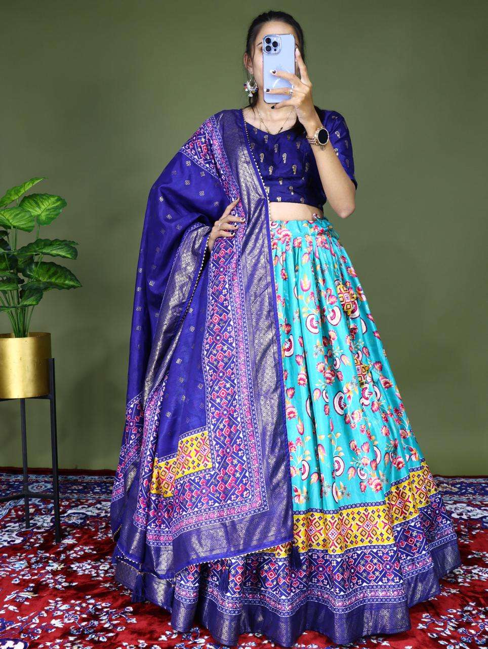 7102 COLOUR BY ASLIWHOLESALE DESIGNER SILK PRINTED LEHENGAS-00135