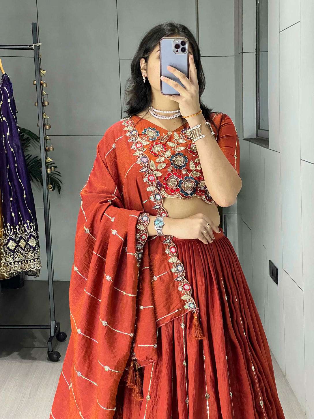 8118 COLOUR BY ASLIWHOLESALE VICHITRA SILK EMBROIDERY LEHENGAS-00135