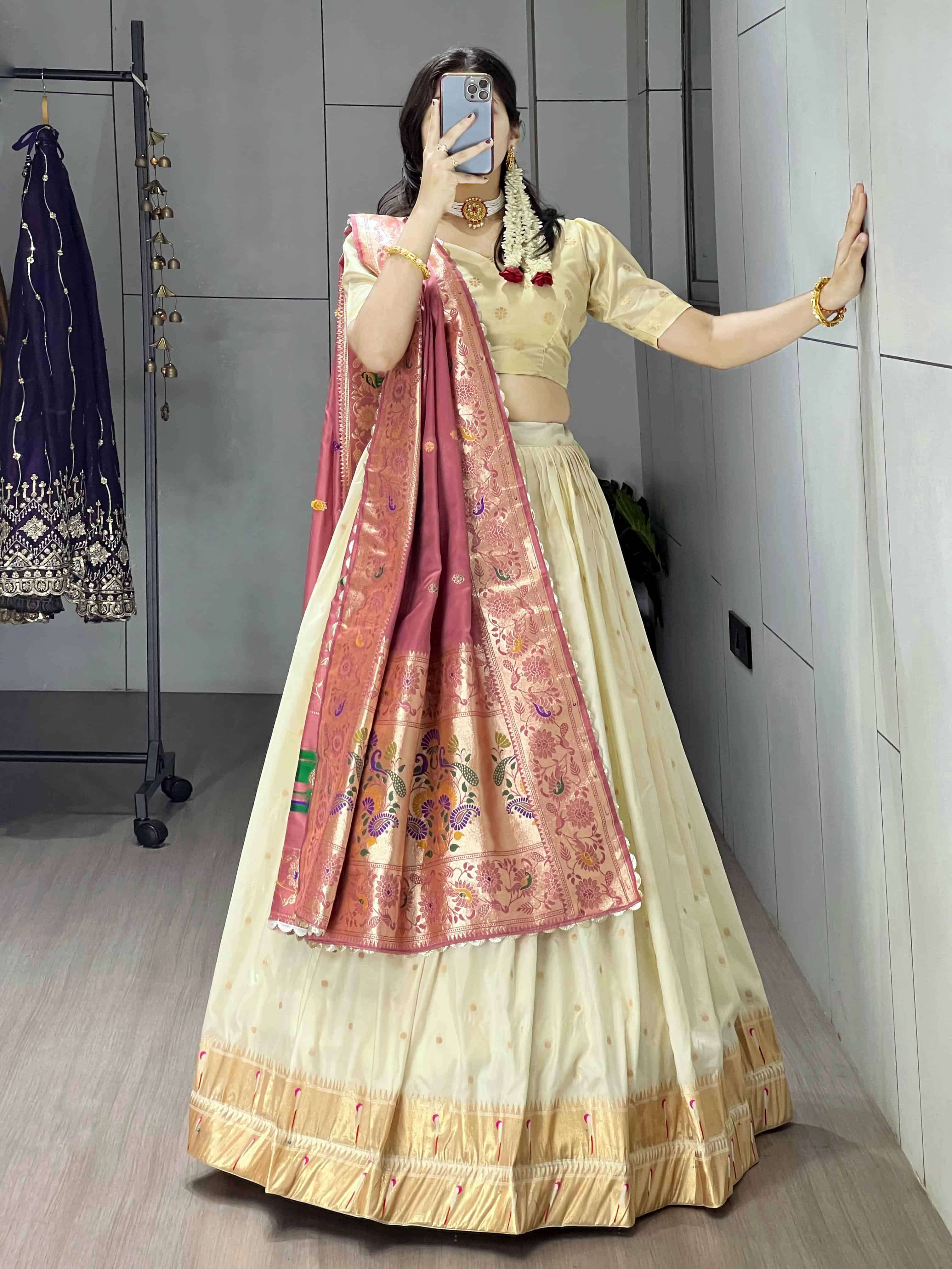 8233 COLOUR BY ASLIWHOLESALE SILK PAITHANI LEHENGAS-00135