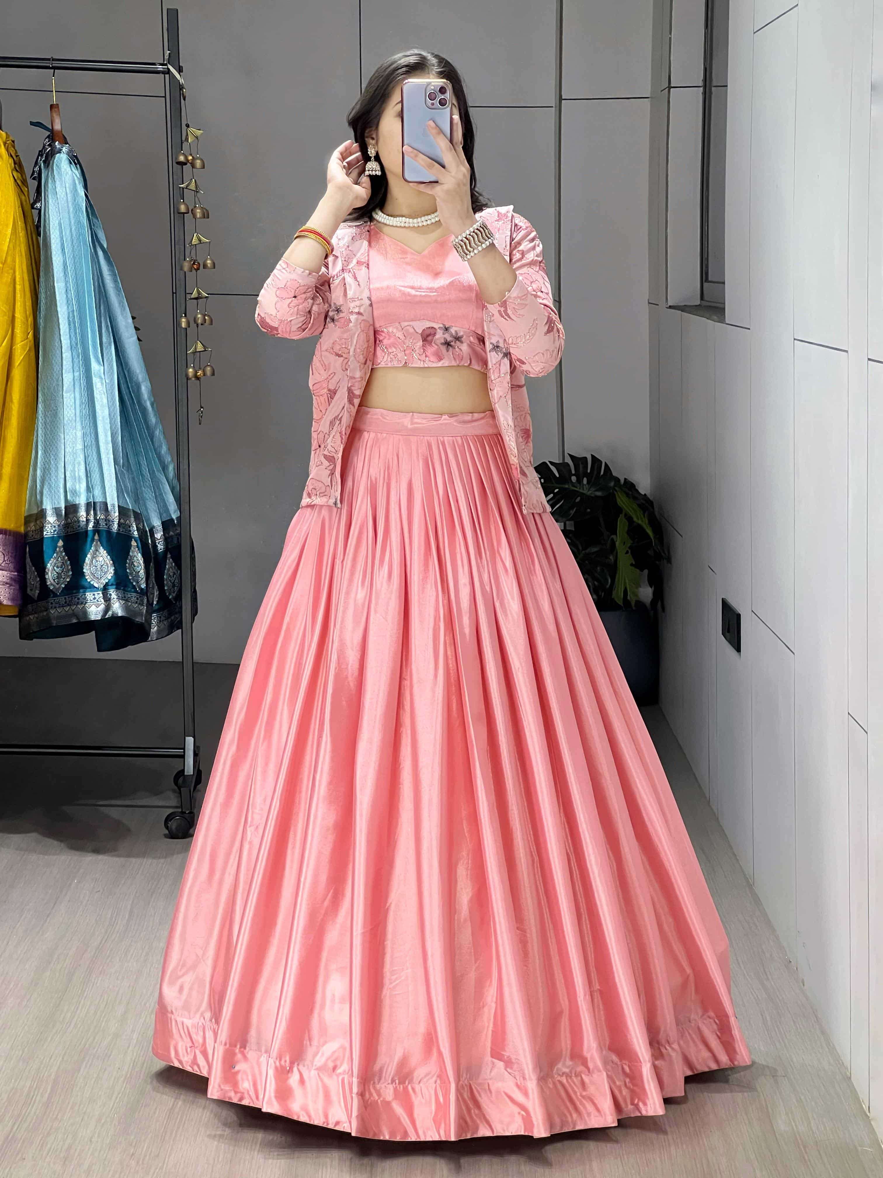 8234 COLOUR BY ASLIWHOLESALE CHINON EMBROIDERY LEHENGAS-00135
