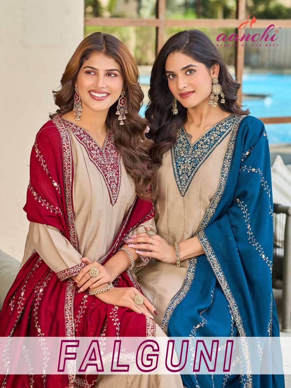 AANCHI FALGUNI VICHITRA SILK STITCHED ANARKALI DRESSES-00286