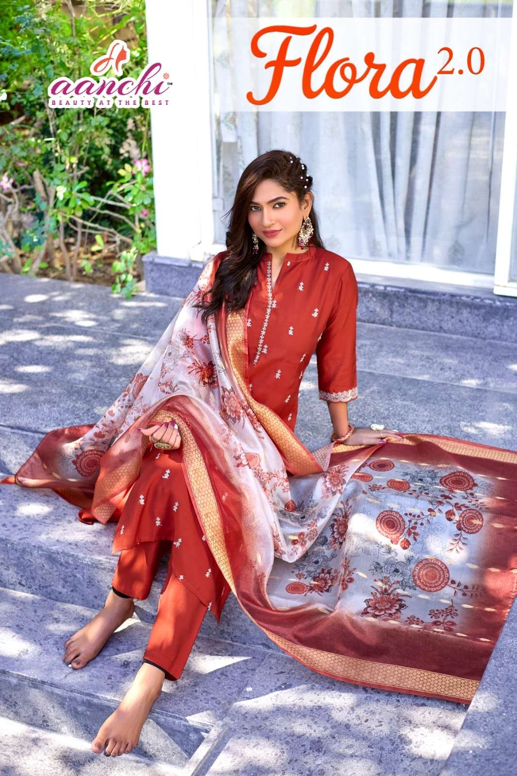 AANCHI FLORA 2.0 ROMAN SILK STRAIGHT CUT DRESSES-00286