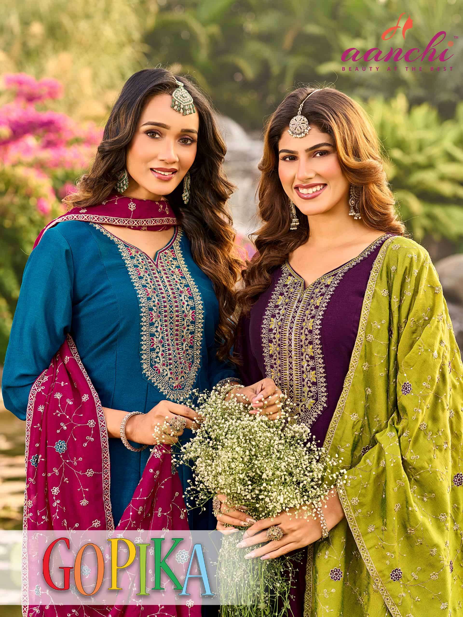 AANCHI GOPIKA VICHITRA SILK ANARKALI STITCHED SUITS-00286