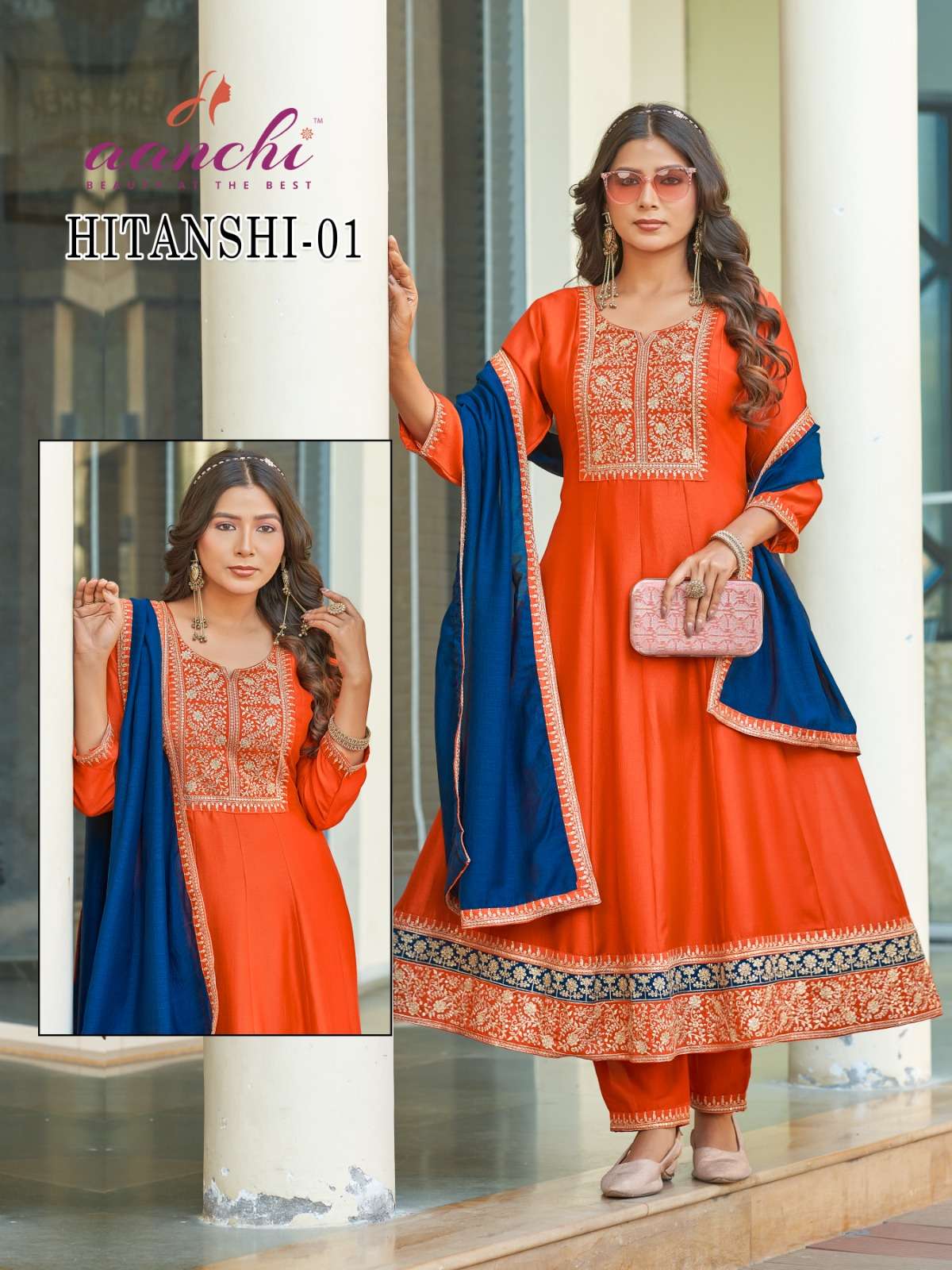 AANCHI HITANSHI NX PURE VICHITRA SILK ANARKALI PUNJABI SUITS-00286