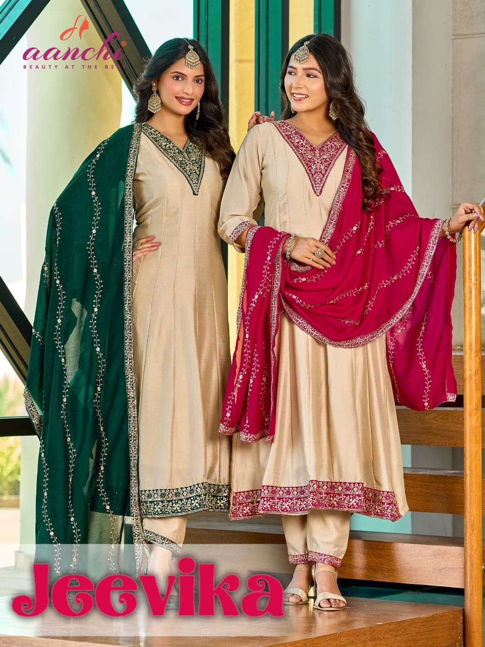 AANCHI JEEVIKA VICHITRA SILK ANARKALI WITH DUPTTA-00286