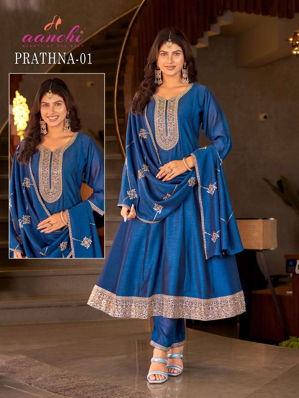 AANCHI PRATHNA ANARKALI VICHITRA SILK DRESSES-00286