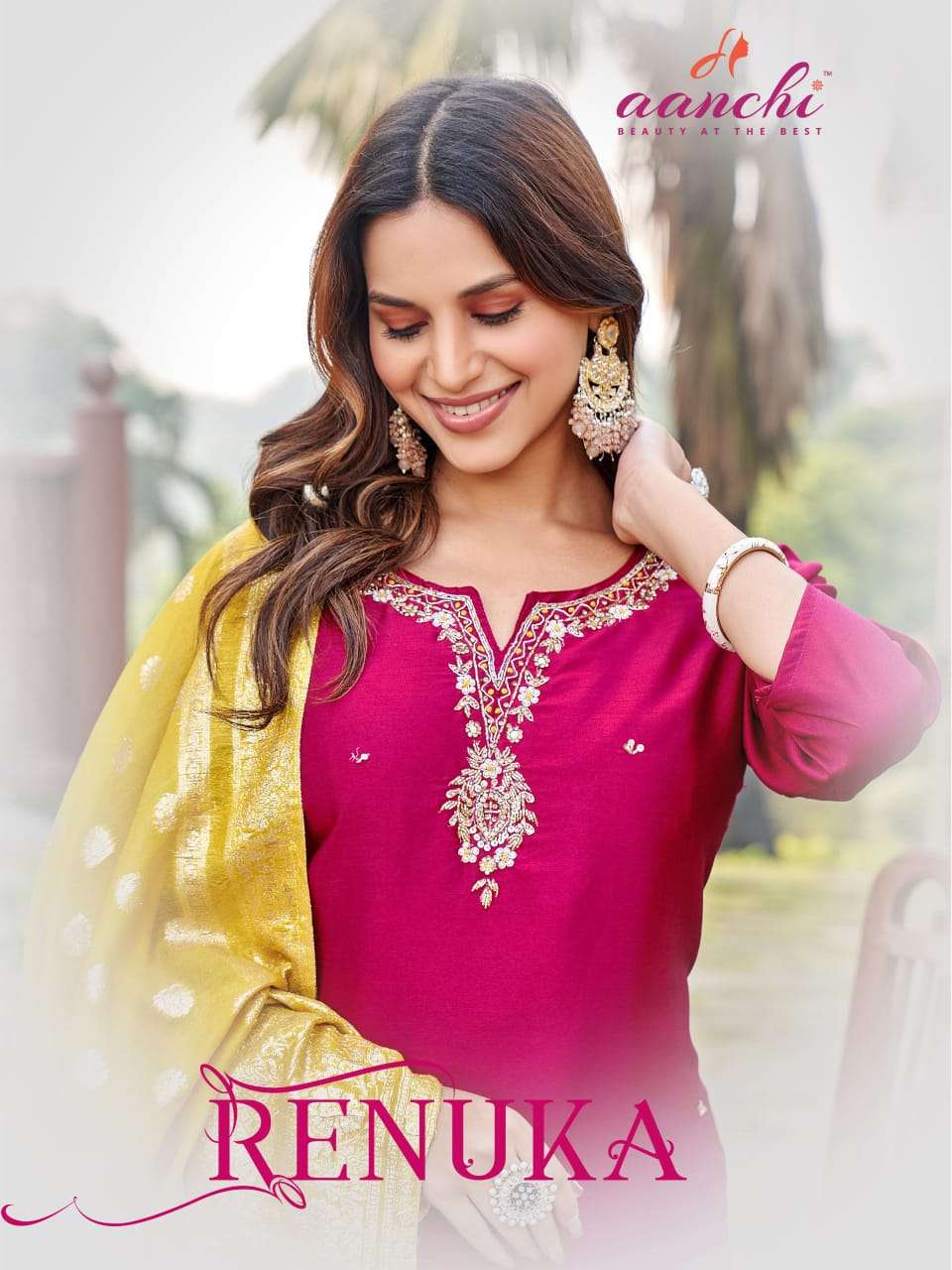 AANCHI RENUKA BARSANA SILK DRESSES WITH DUPTTA-00286
