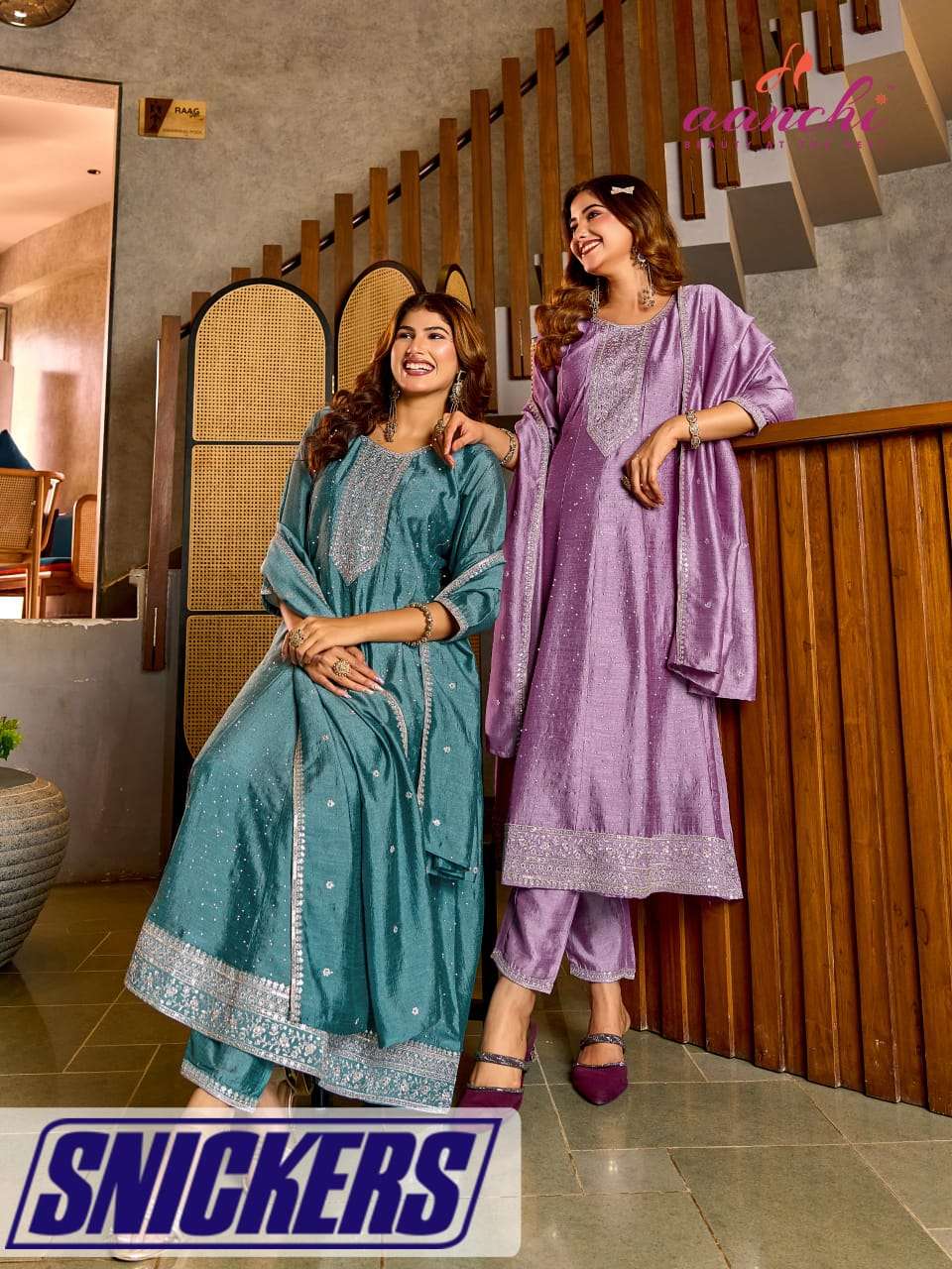 AANCHI SNICKERS VICHITRA SILK ANARKALI WITH DUPTTA-00286