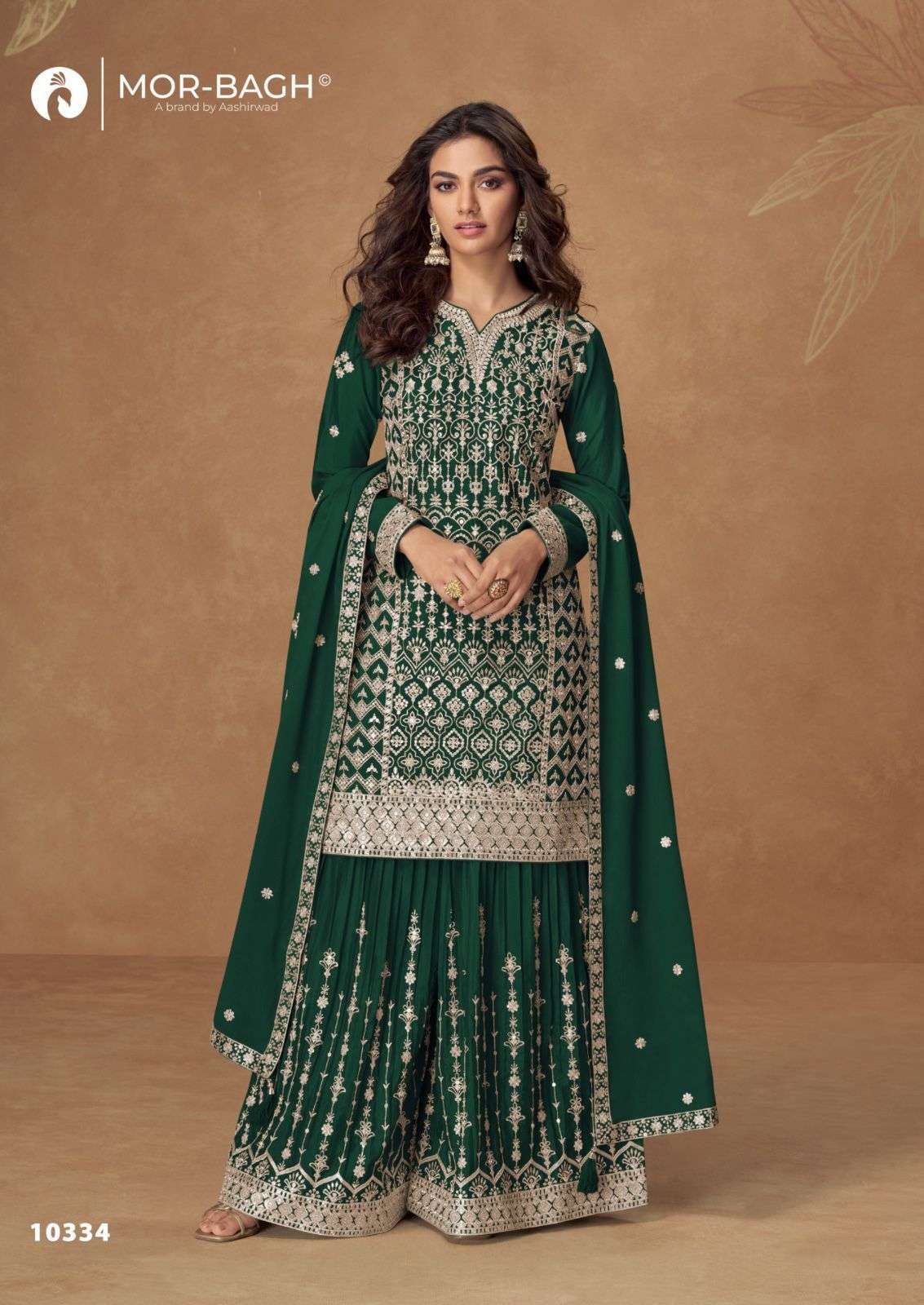 AASHIRWAD CREATION PAKIZA PURE CHINON SILK EMBROIDERY DRESSES-00150
