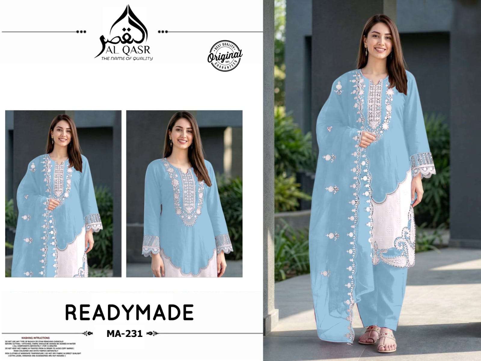 AL-QASR MA-231 FAUX GEORGETTE STITCHED PAKISTANI DRESSES-00245