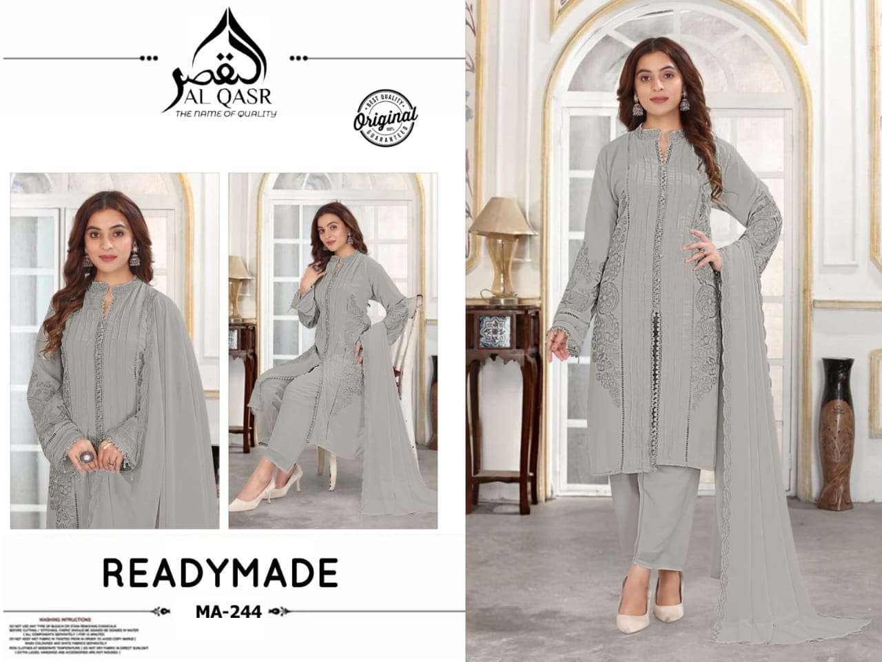 AL-QASR MA-244 FAUX GEORGETTE PAKISTANI DRESSES-00245