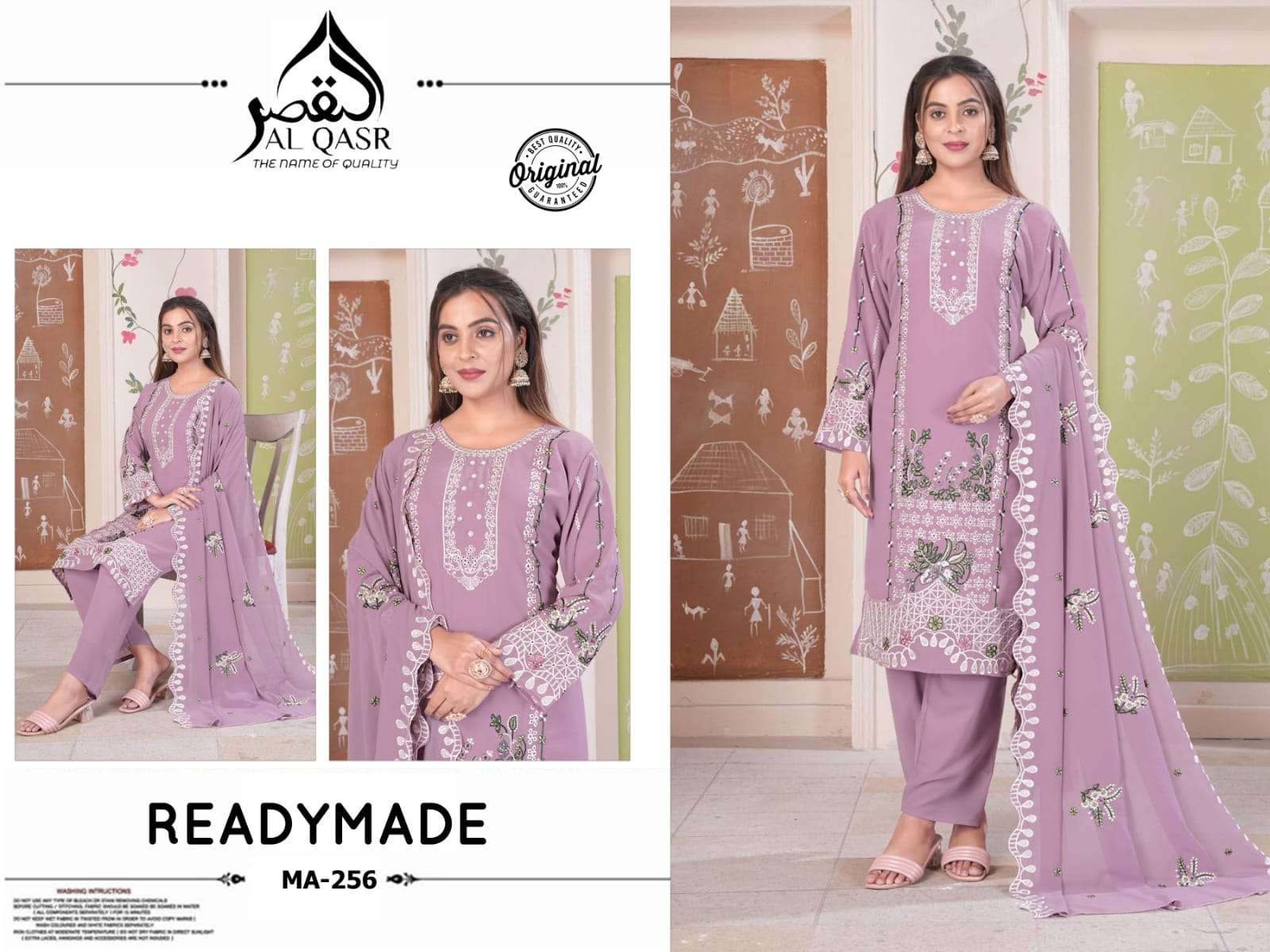 AL-QASR MA-256 FAUX GEORGETTE EMBROIDERY PAKISTANI STITCHED SUITS-00245
