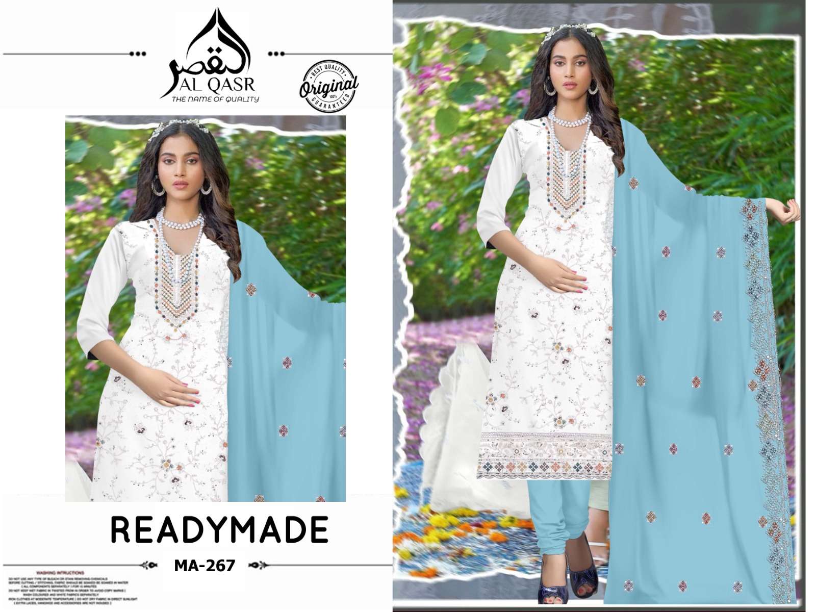 AL-QASR MA-267 CRUNCY EMBROIDERY PAKISTANI SUIT WITH DUPTTA-00245