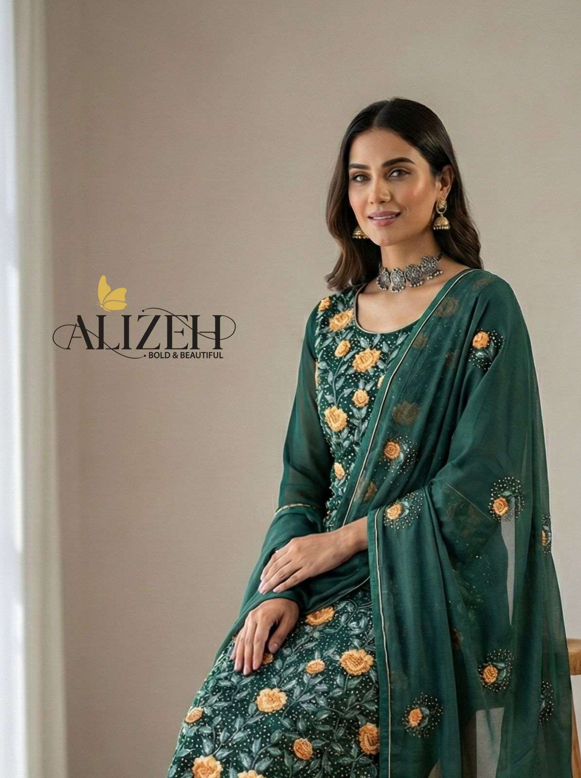 ALIZEH 7054 TO 7057 COLOUR GEORGETTE PAKISTANI SUIT WITH DUPTTA-00001