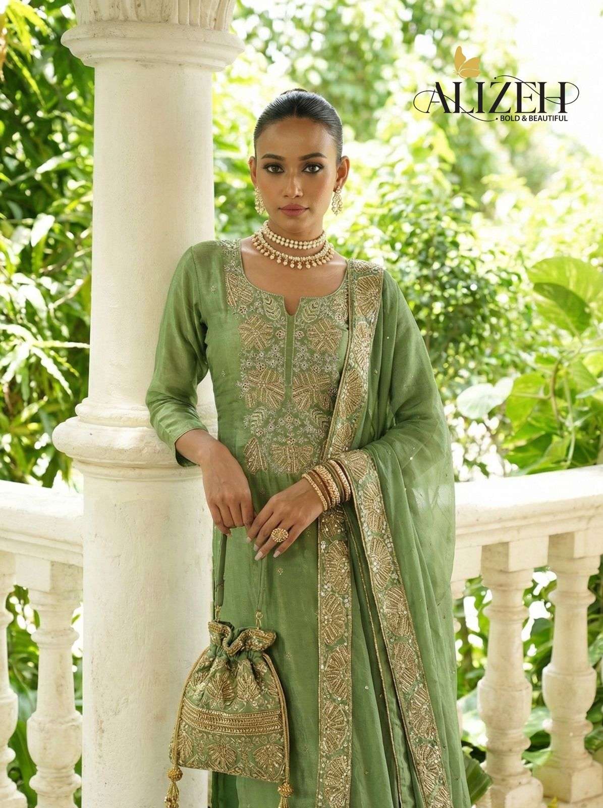ALIZEH 7058 TO 7061 COLOUR SHIMMER SILK PUNJABI STITCHED SUITS-00001
