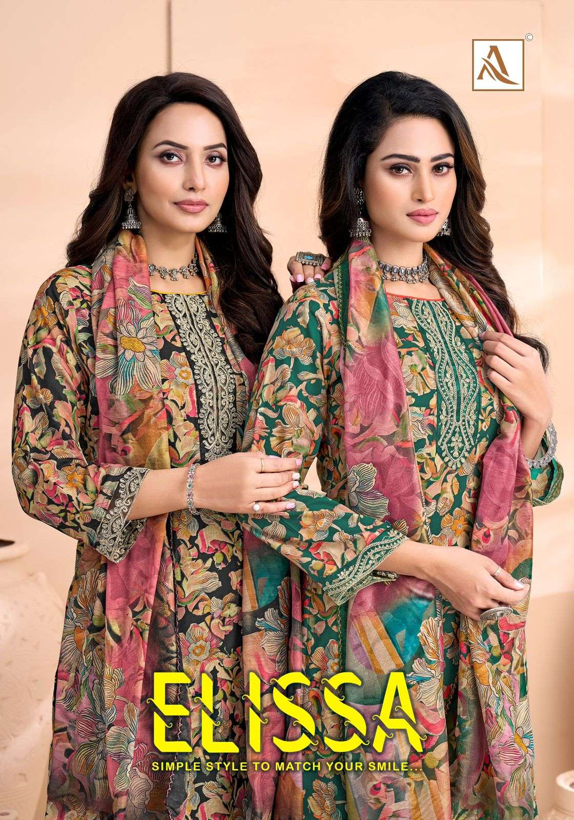 ALOK SUIT ELISSA PURE COTTON EMBROIDERY PAKISATNI DRESSES-00201