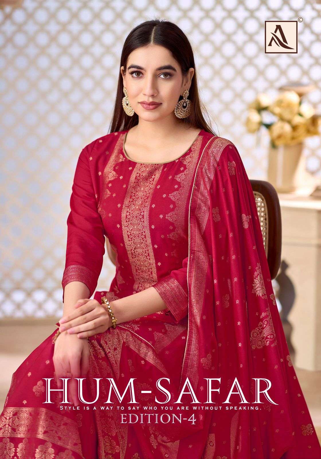 ALOK SUIT HUM SAFAR VOL-04 01 TO 06 SERIES MUSLIN HANDWORK DRSSES-00201